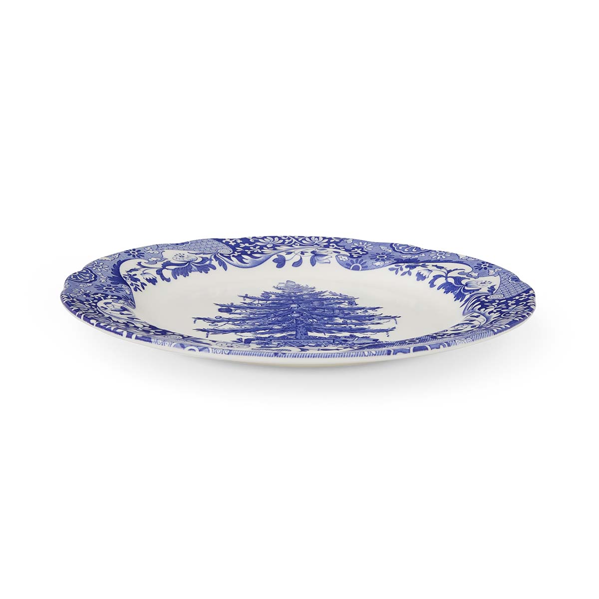 Blue Italian Christmas Tree 27cm Plate image number null